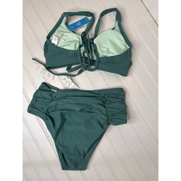 NWT Cupshe Black Colorblock Bralette & High Waist Bikini Swimsuit BUNDLE Size M - Picture 5 of 7